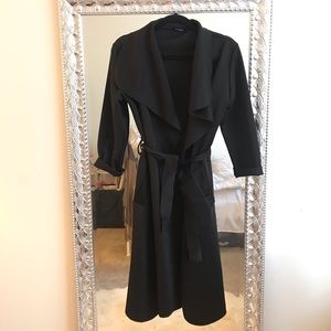 Black waterfall duster coat